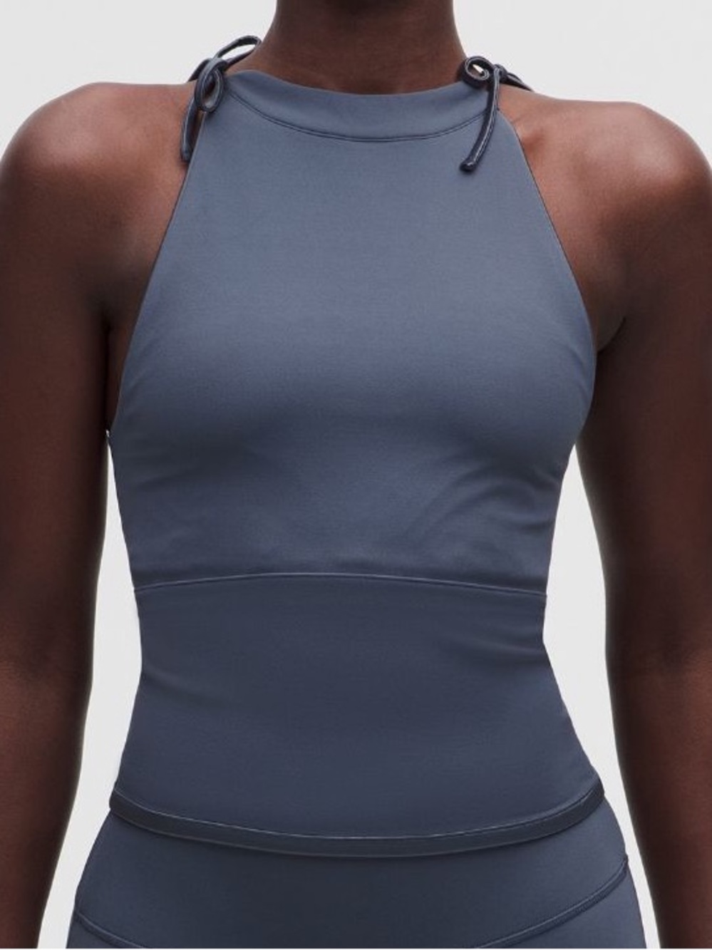 NWT LULULEMON Nulu Satiny-Trim Tie Detail Tank Top Dusty Diamond